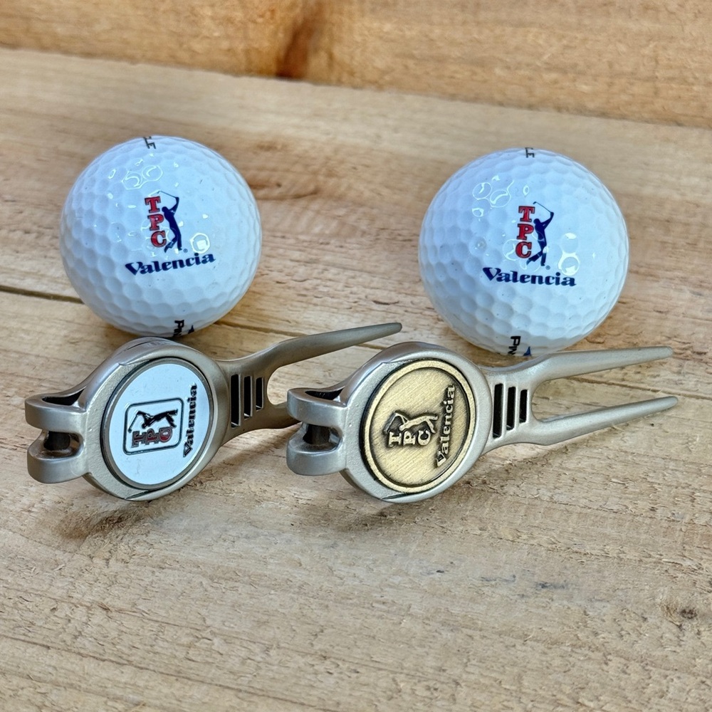 TPC Valencia Golf Ahead Hat with Magnetic Ball Markers, Golf Balls, Divot Tools - Picture 10 of 11